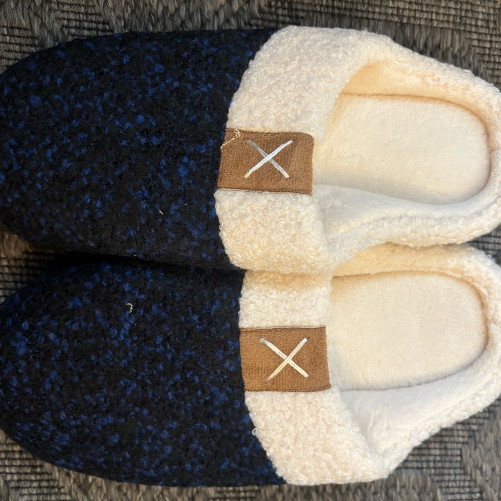 Blue and Cream Slippers
